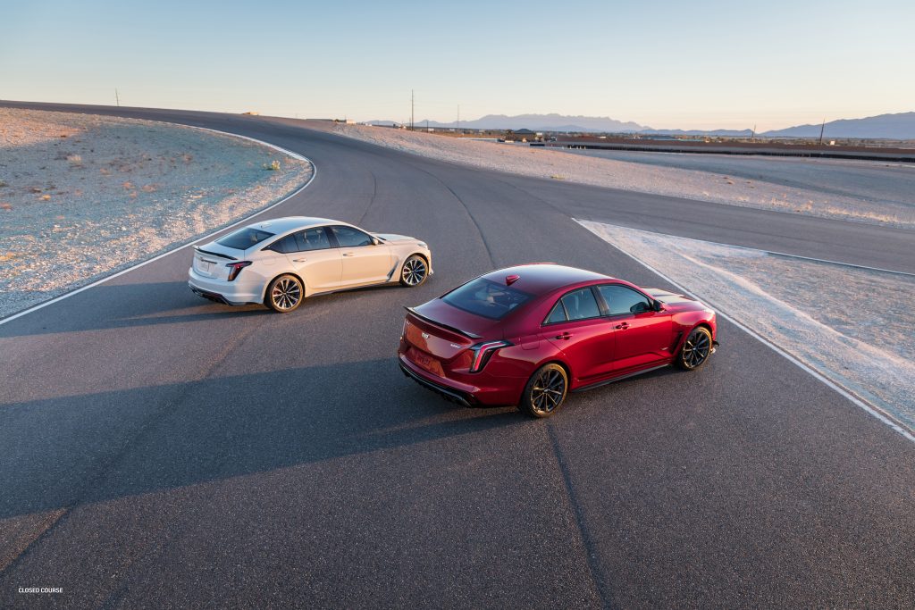 2022 Cadillac CT5-V Blackwing (left) and CT4-V Blackwing (right)