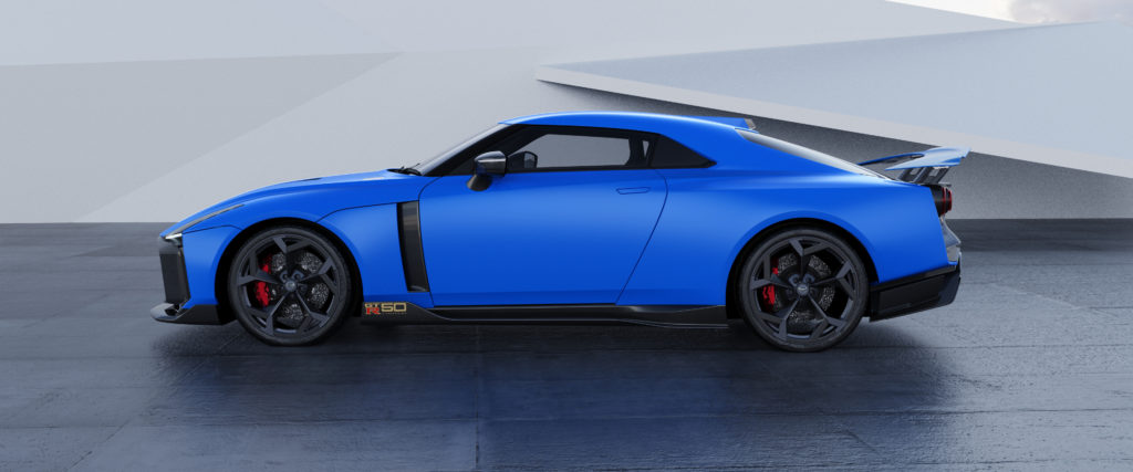 Nissan GT-R50 by Italdesign production rendering Blue SIDE-source